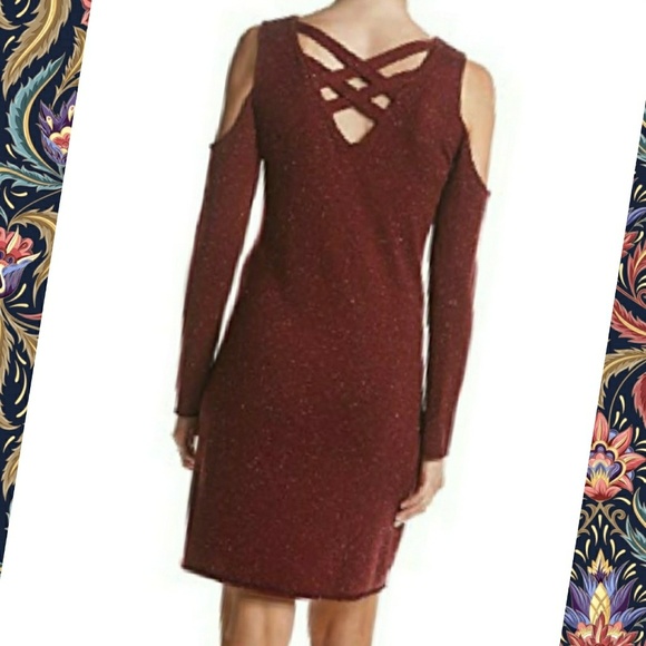 Philosophy Cashmere Cold Shoulder Sweater Dress… - Picture 2 of 6